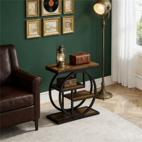 4-Story Wooden Coffee Table Top Stand with Shelf Storage Wooden Side Table for Living Room Bedroom